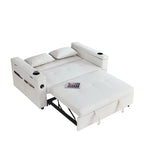 54 Pull-Out Sleeper Sofa Bed Double Seat Recliner Sofa Bed