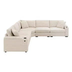 106 Convertible L Shaped Sectional Sofa Corduroy Corner Couch with Armrest Storage Cup Holders USB Charger Oversized Comfy Modular Sofa