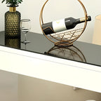 Modern Black-White Wooden Asymmetrical Shelves Bar Tables