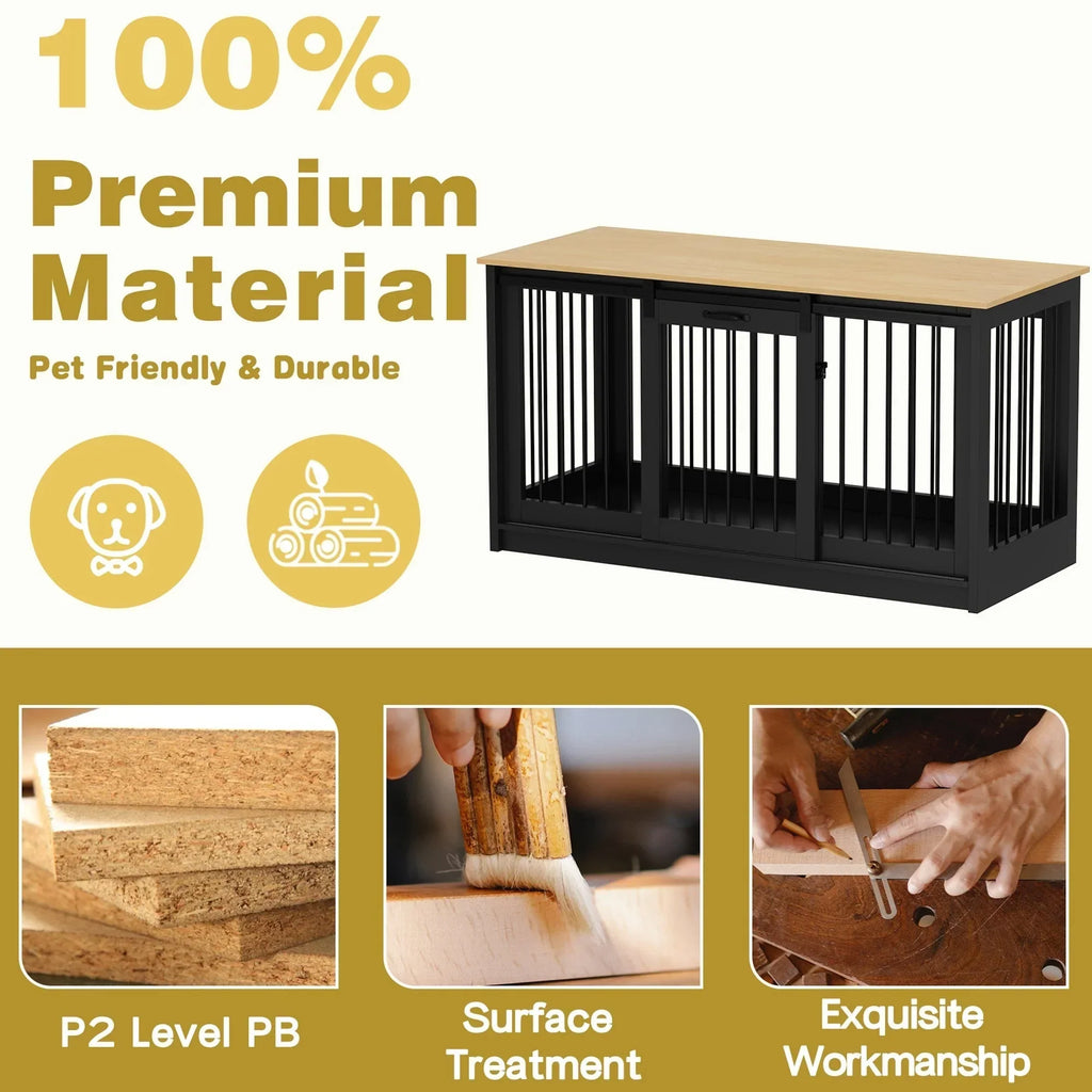 Pet Residence with Iron Tube Reinforcement Stylish & Sturdy Dog Crate