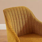 Modern Home Office Swivel Arm Accent Chair with Wood Legs