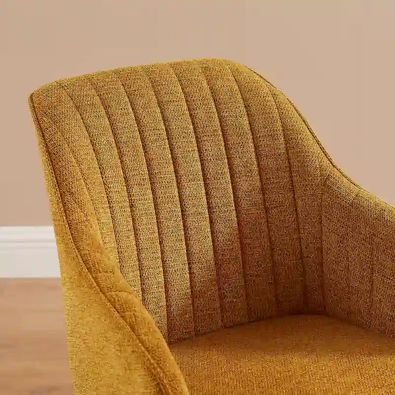 Modern Home Office Swivel Arm Accent Chair with Wood Legs