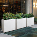 Metallic Heavy Planter for Outdoor Plants, 38Lx10Wx30H Inches Tall and Long Metal Divider Planter Box - 38x30x10