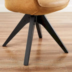 Modern Home Office Swivel Arm Accent Chair with Wood Legs
