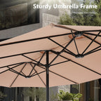 MAISON ARTS 15ft Double-Sided Patio Extra Large Twin Umbrella with Base Included