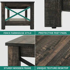 Farmhouse Wood Accent Coffee Table with Large Storage Shelf