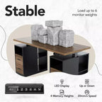 55 In Standing Desk with Drawers, Executive Electric Height Adjustable Stand Up Desk with Storage, Computer Workstation for Home Office, Black Walnut