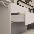 Famapy White Foldable Storage Vanity - Compact Makeup Table with Organization