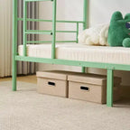 Karl Home Twin Over Twin Steel Bunk Bed Frame Ladder Bedroom Dorm Room for Kids Adult Children