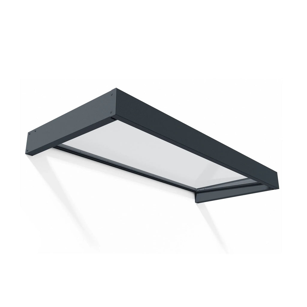 Sophia 3 ft. Grey Clear Door and Window Awning