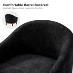 Augus Modern Boucle Accent Barrel Chair with Solid Wood Legs by HULALA HOME