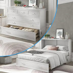 Mixoy Murphy Bed Cabinet Bed Chest with Mattress & Drawer