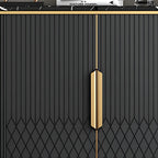 Glam Marble Sideboard in Grey with Storage