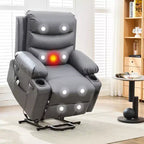 Lift Recliner Chair with Massage & Heat, Oversized Power Recliners, Home Theater Seat with 2 Cup Holders Side, Glider Reclining Single Sofa Chair