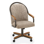 Chromcraft Douglas Caster Dining Chairs in Chestnut, Gray Finish (Set of 2)
