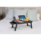 Table de lit portable multi-fonctions – Pour gaucher – Noyer