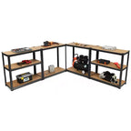 Lot de 2 étagères de rangement robustes en métal de 183 cm, à 5 niveaux réglables, pour garage