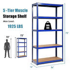Lot de 2 étagères de rangement robustes en métal de 183 cm, à 5 niveaux réglables, pour garage