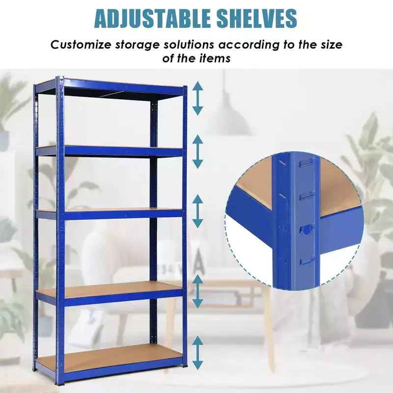 Lot de 2 étagères de rangement robustes en métal de 183 cm, à 5 niveaux réglables, pour garage