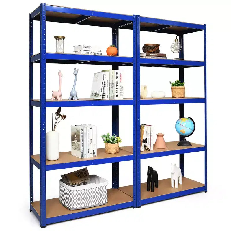 Lot de 2 étagères de rangement robustes en métal de 183 cm, à 5 niveaux réglables, pour garage