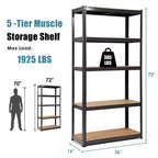 Lot de 2 étagères de rangement robustes en métal de 183 cm, à 5 niveaux réglables, pour garage