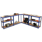 Lot de 2 étagères de rangement robustes en métal de 183 cm, à 5 niveaux réglables, pour garage