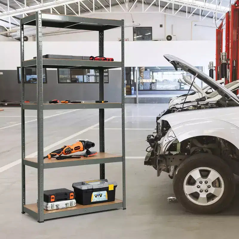 Lot de 2 étagères de rangement robustes en métal de 183 cm, à 5 niveaux réglables, pour garage