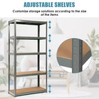 Lot de 2 étagères de rangement robustes en métal de 183 cm, à 5 niveaux réglables, pour garage