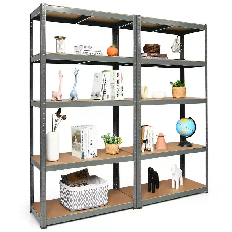 Lot de 2 étagères de rangement robustes en métal de 183 cm, à 5 niveaux réglables, pour garage