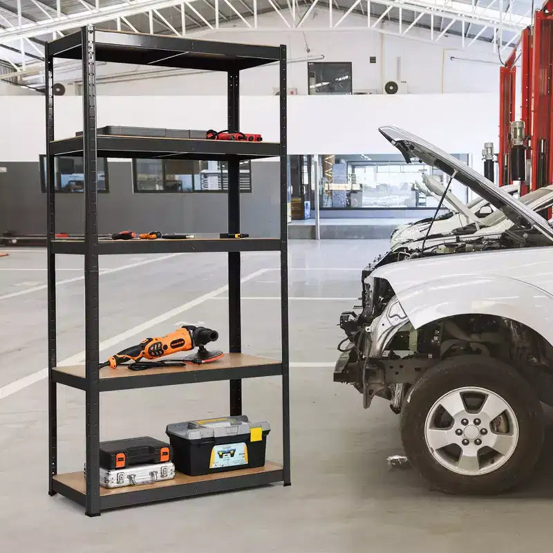 Lot de 2 étagères de rangement robustes en métal de 183 cm, à 5 niveaux réglables, pour garage