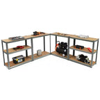 Lot de 2 étagères de rangement robustes en métal de 183 cm, à 5 niveaux réglables, pour garage