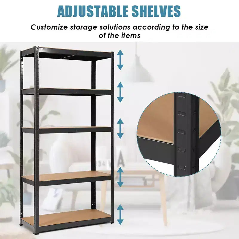 Lot de 2 étagères de rangement robustes en métal de 183 cm, à 5 niveaux réglables, pour garage