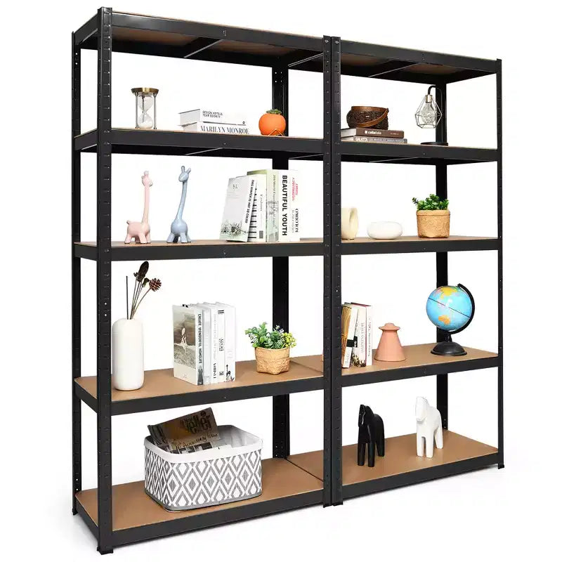 Lot de 2 étagères de rangement robustes en métal de 183 cm, à 5 niveaux réglables, pour garage