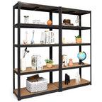 Lot de 2 étagères de rangement robustes en métal de 183 cm, à 5 niveaux réglables, pour garage