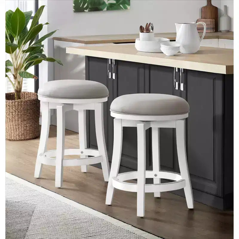 Lot de 2 tabourets de bar hauteur comptoir Ellie