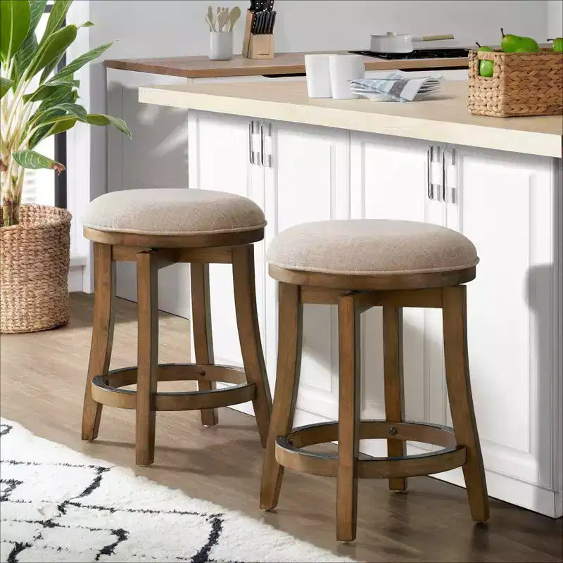 Lot de 2 tabourets de bar hauteur comptoir Ellie