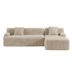 Cloud Sectional Sofa, Modern Upholstered Couch with 2 Throw Pillows, Free-Combined Sofa, Modular Sectional L Shaped Couch