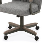 Chromcraft Douglas Caster Dining Chairs in Chestnut, Gray Finish (Set of 2)