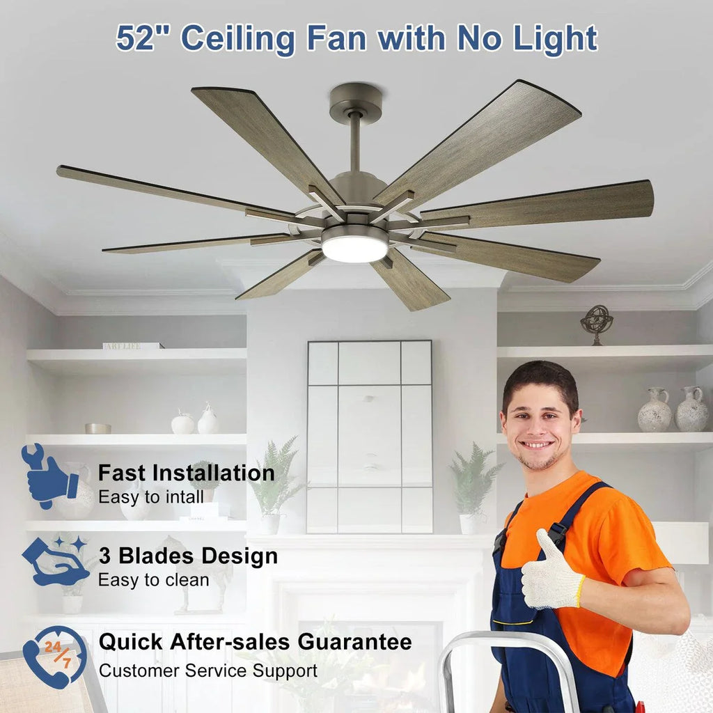 Remote Ceiling fan with Lights Large 8 Wooden Blades