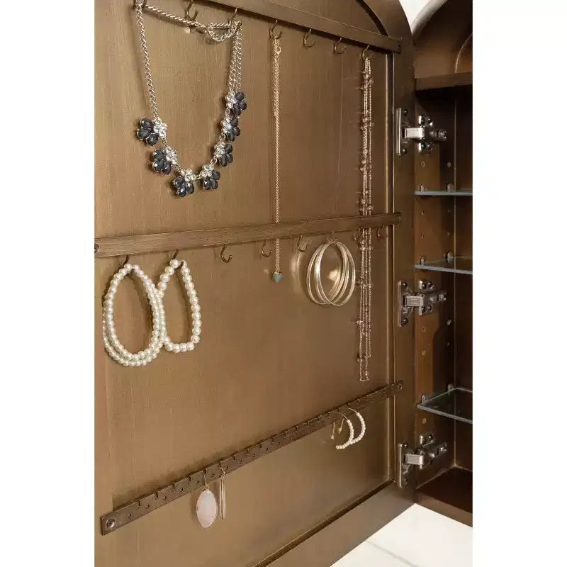 Kate & Laurel All Things Decor 20x6x30 Arendahl MDF Jewelry Cabinet with Mirror Gold