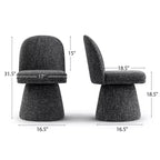 Set of 6 Modern 360 Swivel Armless Dining Chairs with Pedestal-style Base, Elegant Accent Chairs for Kitchen, Dining Room, or Office-Panipeachy