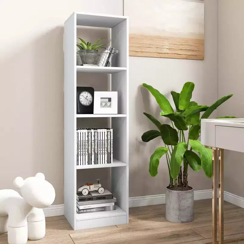Étagère de 142 cm de haut, bibliothèque autoportante avec 4 compartiments ouverts