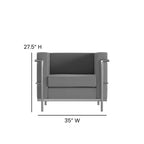 Emma and Oliver Contemporary LeatherSoft Chair with Double Bar Encasing Frame