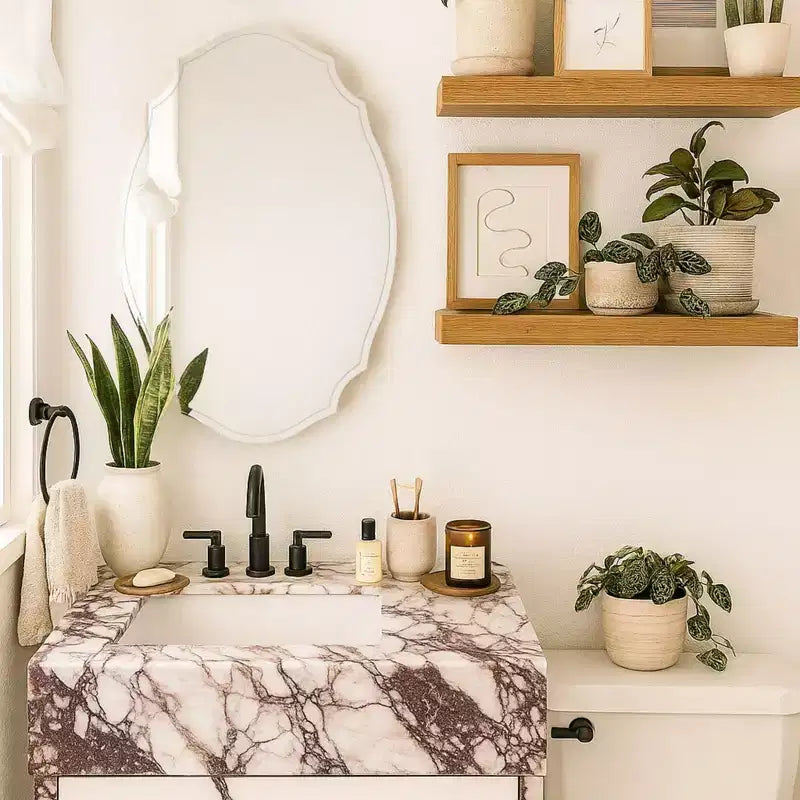 20 in. W x 30 in. H Irregular Arched Frameless Beveled Surface Mounted Medicine Cabinet with Mirror
