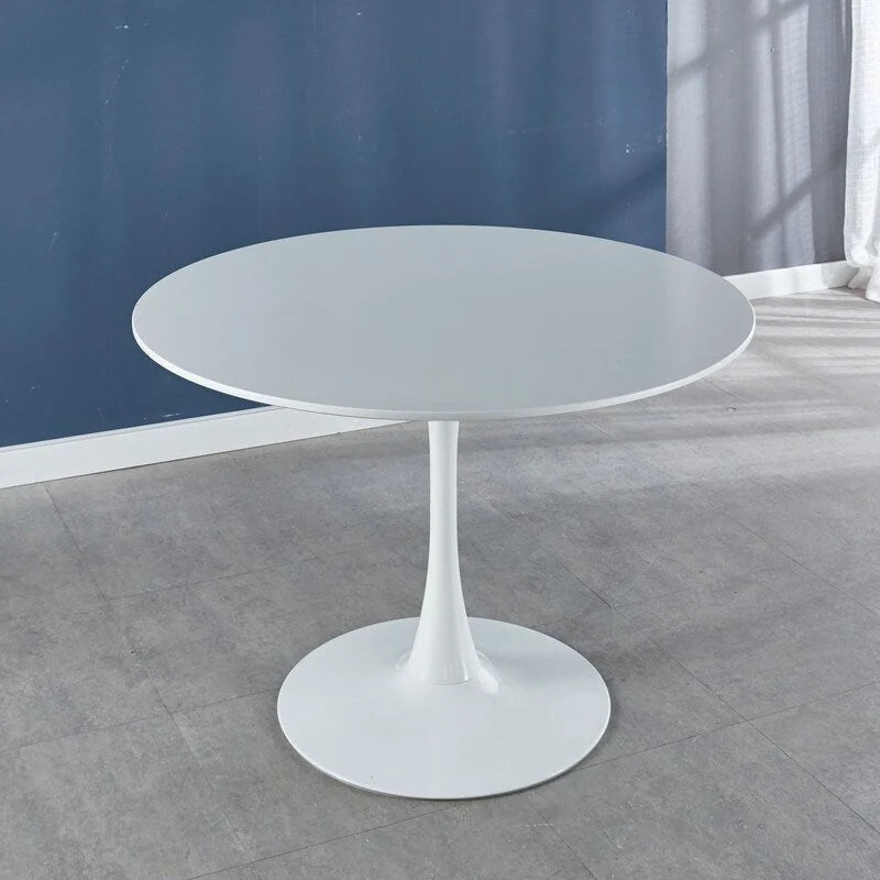 42.1 Tulip Dining Table With Round Table Top and Pedestal for 4-6 People