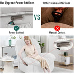 XINMICS Swivel Power Recliner Chair, Massage Rocker Recliners with Heated ,USB, USB-C and Side Pocket
