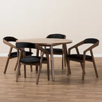 Mid-century Grey Fabric 5-piece Dining Set by Baxton Studio