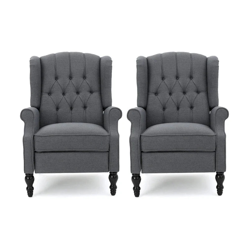 Walter Tufted Fabric Recliners (Set of 2) by Christopher Knight Home