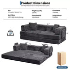 80.7 5-in-1 Convertible Sleeper Sofa Bed aï¿?Corduroy, 1200 lbs, No Assembly