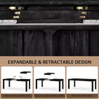 Modern Dining Set - 80 Table + 6 Cushioned Chairs, Solid Wood Frame, 400lbs Table Capacity, Easy Assembly